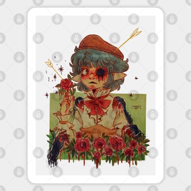 Dead Roses Sticker by Yllarhi_Art